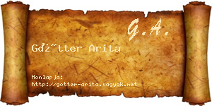 Götter Arita névjegykártya